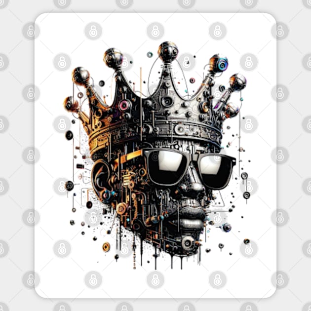 Surreal interpretation of Basquiat's iconic crown motif, with dreamlike lighting effects Magnet by StyleTops